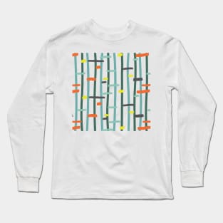 Abstract Colourful Lines Pattern Long Sleeve T-Shirt